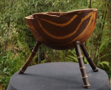 Clay Vessel with Bamboo Legs